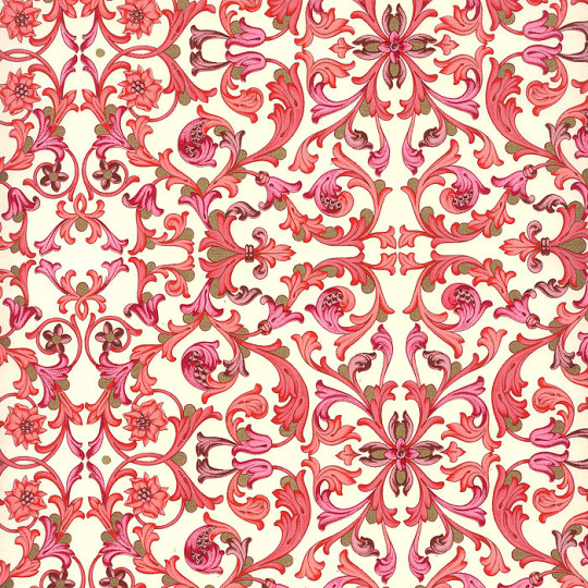 Red Tiled Floral Florentine Print Paper ~ Rossi Italy ~ 2015